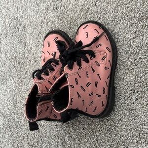 Zara Kids Pink Boots with Black Laces